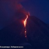 Ночное извержение Ключевского вулкана